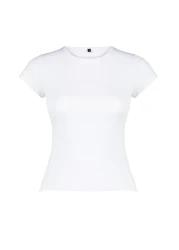  Collection Crew Neck Short Sleeve Polyamide Knitted T-Shirt - Fitted, White TWOSS24TS00238