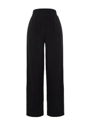  Collection High Waist Stretch Knitted Pants - Black Relaxed Fit Wide Leg TWOSS23PL00129