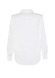  Collection Sagaza Studio Poplin Shirt - White, Drawstring Detail, Woven TPRAW22GO1191