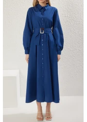  Modest Saks Belted Woven Shirt Dress Tctss25Eb00064