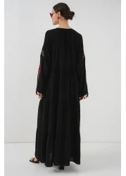 Bigdart Embroidered Long Dress 2534 - Black