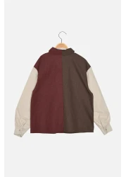  Collection قميص منسوج بأزرار بلون بني TWOAW22GO0492