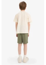 Defacto Boys' 2-Piece Set Printed Short Sleeve T-Shirt Shorts E8826A825Hs