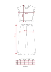 Minipodyum Girl's Frilly Waffle Summer Double Set