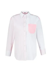 Collection Pink Color Blocked Oversize Wide Fit Woven Shirt TWOSS24GO00136