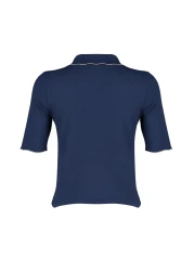  Collection بلوزة محبوكة بياقة كحلي ومفصلة عادية/عادية TWOSS24BZ00194