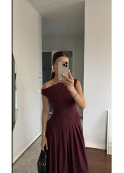 ForOre فستان PINTEREST أساسي بياقة كاياك