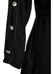  Collection Limited Edition Black A-Line Woven Dress with Stitching Detail TWOAW24EL00866