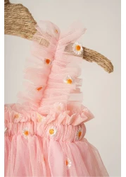 KETBaby Girl's Daisy Embroidered Strap Dress