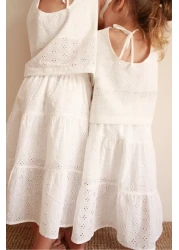 Oh La La Koala For Little Ones White Embroidered Back Tie Girl's Suit