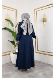 HARMAN BUTİK Women's Belden Elastic Pocket Detailed Denim Dress