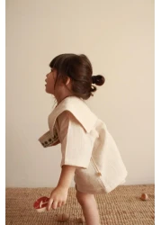 Oh La La Koala For Little Ones Beige Sailor Collar Shorts Suit