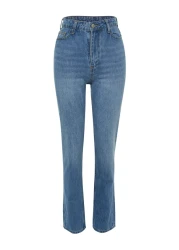  Collection Blue High Waist Straight Jeans TWOSS22JE0653