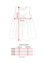 Minipodyum Girl's Bow Tulle Summer Birthday Special Occasion Dress