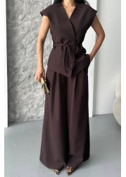 spirituel طقم نسائي مكون من قطعتين من الأعلى والأسفل وأربطة وفضفاضة ومتدلية صيفية بأكمام قصيرة معطف كيمونو بنطلون بالازو