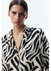 H&M قميص منتجع من قماش التويل