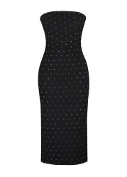  Collection فستان سهرة أسود ببطانة من الحجر اللامع فستان سهرة أنيق TPRSS23EL00476