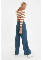  Collection High Waist Wide Leg Woven Trousers - Petrol Twoaw22Pl0066