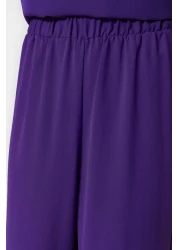  Modest Purple Bat Sleeve Woven Aerobin Tunic-Pants Set TCTSS23US00043