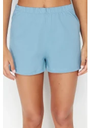  Collection طقم بيجامة قطن 100% بحزام حبل أزرق - تفاصيل ربط THMSS24PT00081