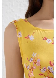  Collection Yellow Floral Cut Out / Flywheel Midi Woven Dress Twoss21El0709