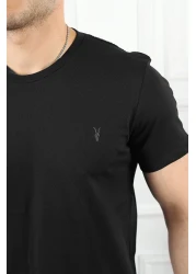 Kozik Men's Black-Grey-White Standard Fit Crew Neck 100% Cotton Non-Shrink 3-Piece Men's T-Shirt Pack