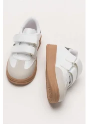 Liger Unisex Velcro Comfortable Lightweight Children's Sports Shoes White - Black