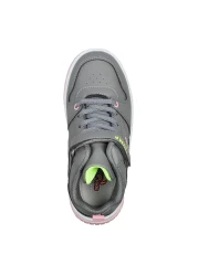 Jump 27758 Velcro High Top Gray - Salmon Pink Girl's Sneaker Casual Sneakers