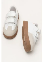 Liger Unisex Velcro Comfortable Lightweight Children's Sports Shoes White - Powder