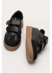 Liger Unisex Velcro Comfortable Lightweight Children's Sports Shoes Black