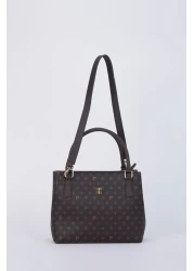 Pierre Cardin Brown Monogram Women's Shoulder Bag 05PO22K1592