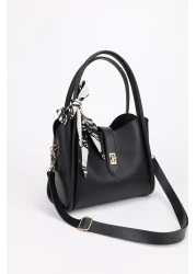 NOTHING Women's Black Hand & Shoulder Bag - Detailed Three Compartments and Makeup Layer