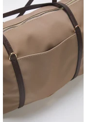  Shoes Dark Beige Zipper Women Maxi Tote Shoulder Bag Takss25Oc00026