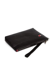 CERFF LEATHER CLUP حقيبة يد جلدية نباتية حقيبة حزام المعصم الأسود