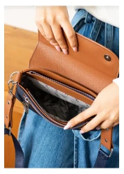 Just Polo Baguette Model Women's Shoulder Crossbody Bag 6005 - Textured Fabric Cover