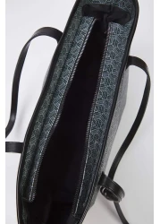  Shoes Dark Anthracite Puppy Geometric Pattern Women Maxi Tote Shoulder Handbag Takss25Oc00061