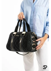 Just Polo Original Women's Cylinder Sports Model Quilted Large Volume Cross Strap Large Size Stylish Shoulder Bag