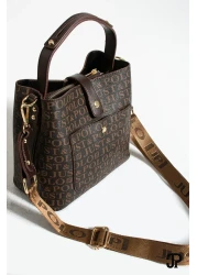 Just Polo Original Women's 4 Compartment Luxury Soft Leather Stylish Hand and Shoulder Bag with Adjustable Cross Column Strap