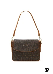 Just Polo Original Women's 4 Compartment Luxury Soft Leather Stylish Trend Shoulder Bag with Adjustable Cross Column Strap