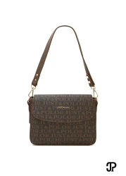 Just Polo Original Women's 4 Compartment Luxury Soft Leather Stylish Trend Shoulder Bag with Adjustable Cross Column Strap