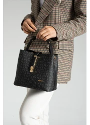 Just Polo Wallet Gift Print Patterned Wide Strap Waterproof 3 Compartment Women's Shoulder Bag 2055-4002