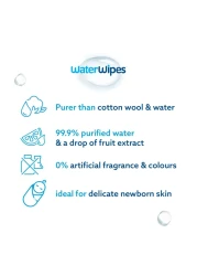 Water Wipes Purest Baby Wipes White 60 Wipes Pack of 12