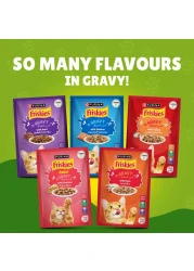 Purina Friskies Chicken Chunks in Gravy Wet Cat Food Pouch, 85g