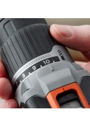 Black+Decker 2 Speed Hammer Drill 18V With 2 Batteries And Kit Box Black