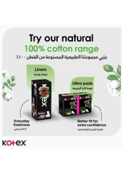 Kotex Natural Maxi Protect Thick Pads 100% Cotton Pad Super Size with Wings 44 Sanitary Pads