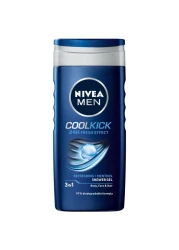 NIVEA MEN 3in1 Shower Gel Body Wash Cool Kick 24h Fresh Effect Masculine Scent 250ml