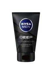 NIVEA MEN Deep Cleansing Face And Beard Wash With Active Charcoal 100ml