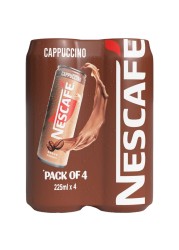 Nescafe Cappuccino Coffee Drink, 225ml Pack of 4