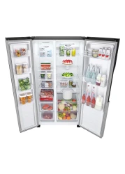 إل جي ثلاجة ببابين متجاورين GRFB587PQAM سعة 509 لتر -فضية-