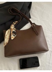 Retro Soft Leather Tote Bag For Women Large Capacity Shoulder Bag Personalized Minimalist Office Commute Handbag 2025 Spring Collection